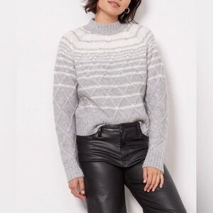 Evereve Leena Faded Criss Cross Mock Neck Sweater